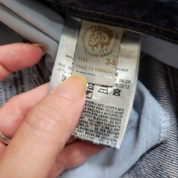 Diesel Zatiny Regular Bootcut Jeans 34x32 Fits 36x34 Distress Button Fly 0803M - Picture 6 of 10